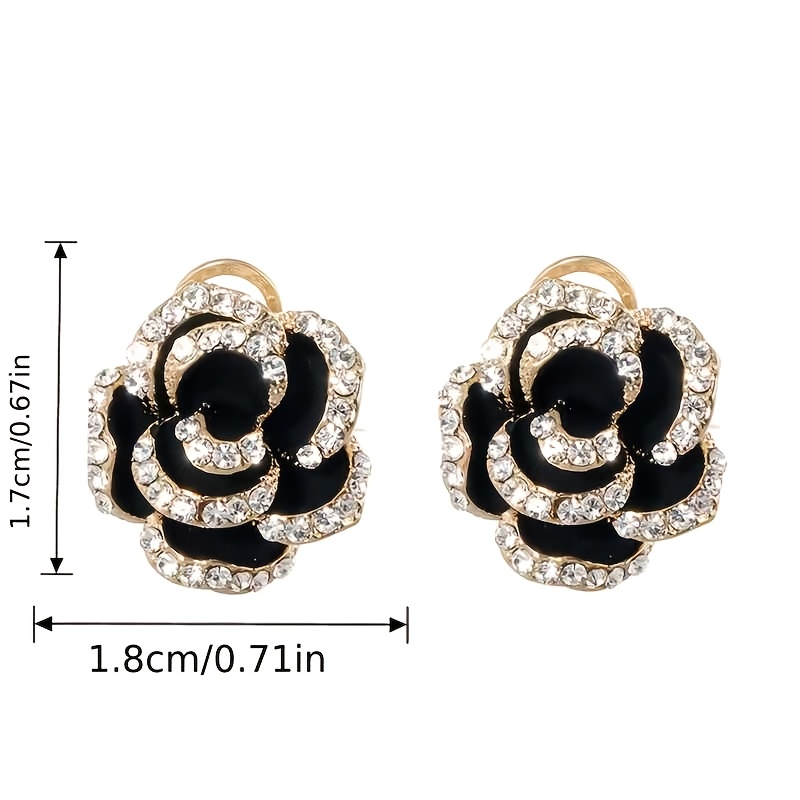 Camellia Stud Earrings for Women — Elegant Rose Petal Design
